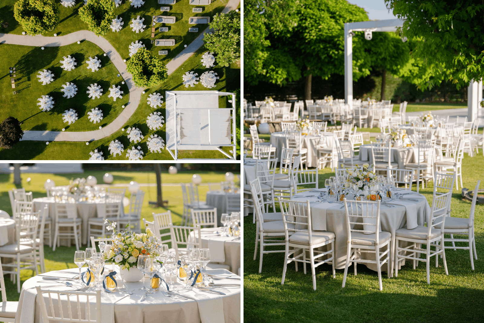 Romantic garden wedding setting in Thessaloniki, Greece